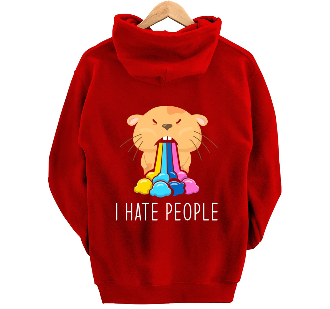 I Hate People Design - I Hate People - Hamster Pullover Hoodie