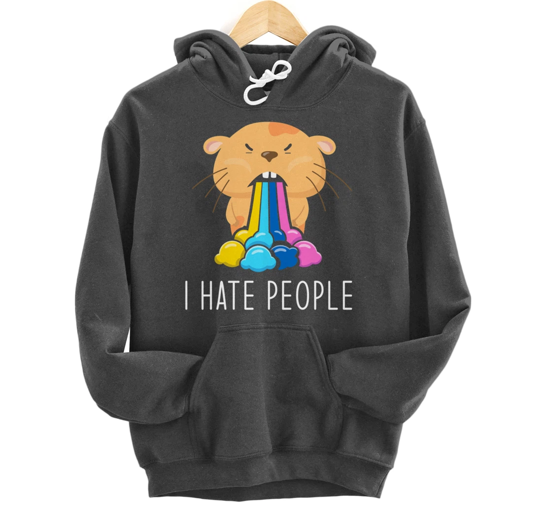 I Hate People Design - I Hate People - Hamster Pullover Hoodie