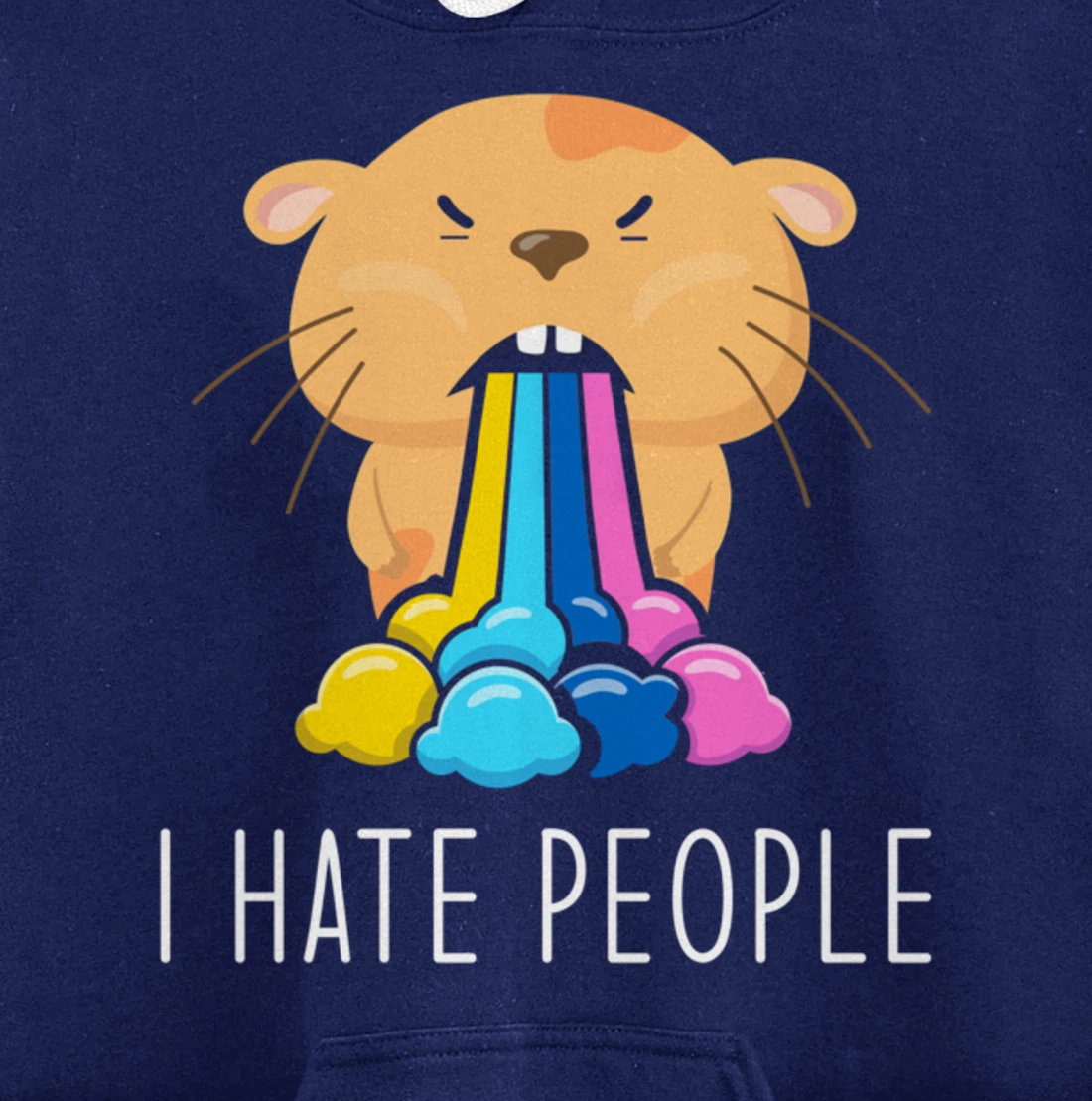I Hate People Design - I Hate People - Hamster Pullover Hoodie