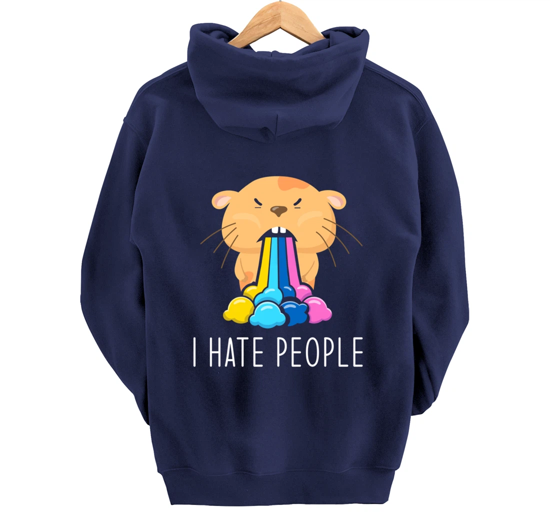 I Hate People Design - I Hate People - Hamster Pullover Hoodie