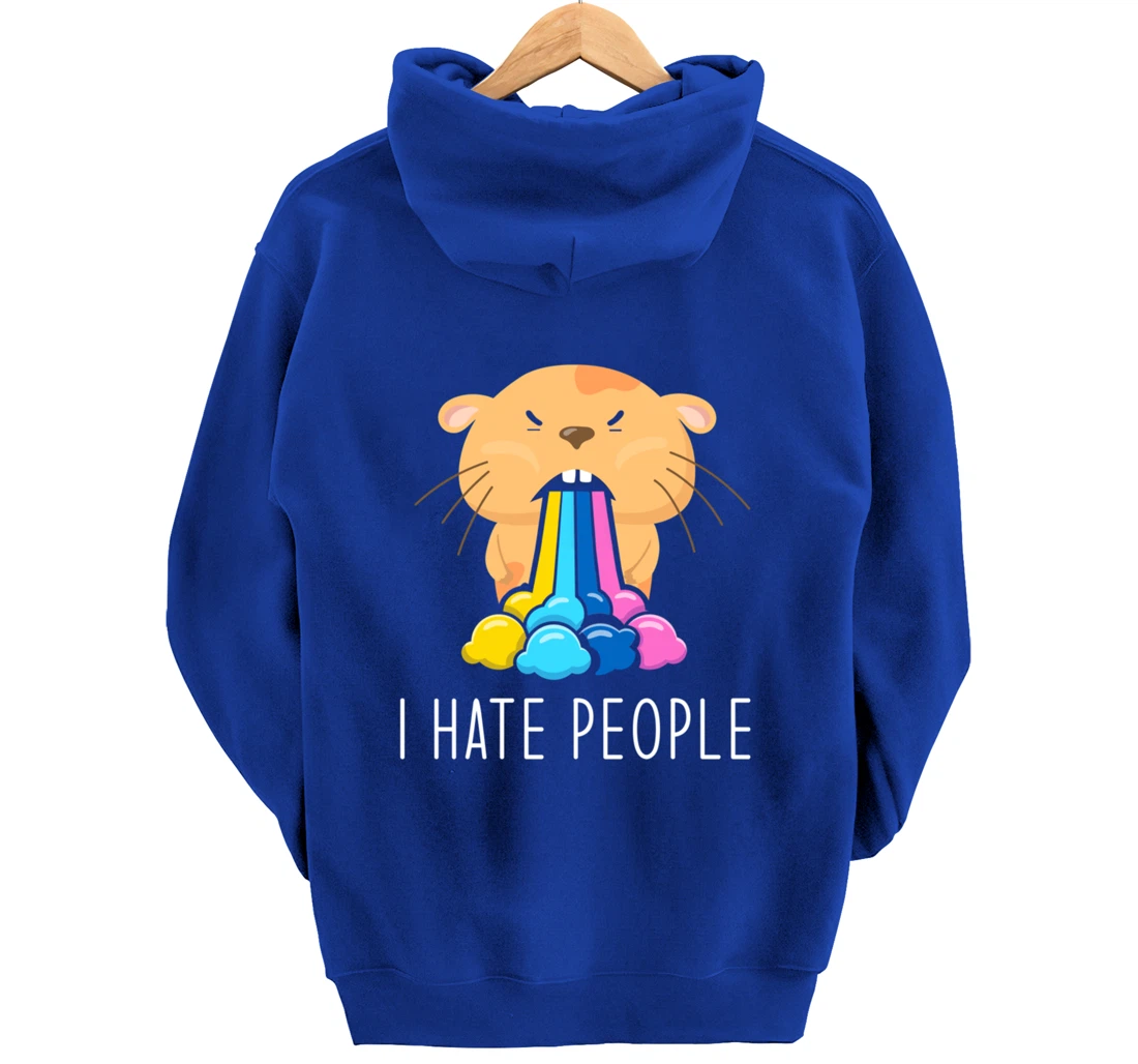 I Hate People Design - I Hate People - Hamster Pullover Hoodie