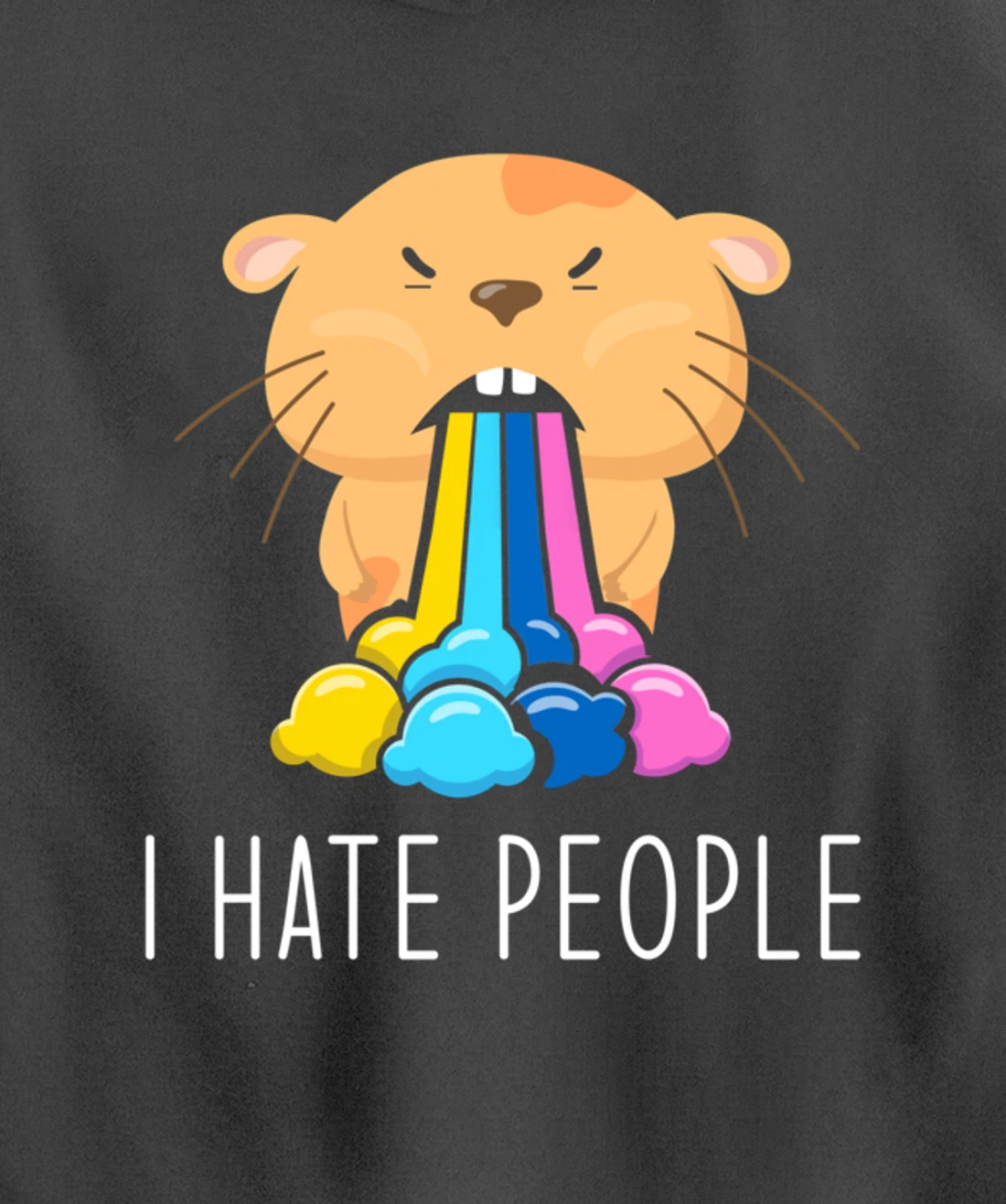I Hate People Design - I Hate People - Hamster Pullover Hoodie