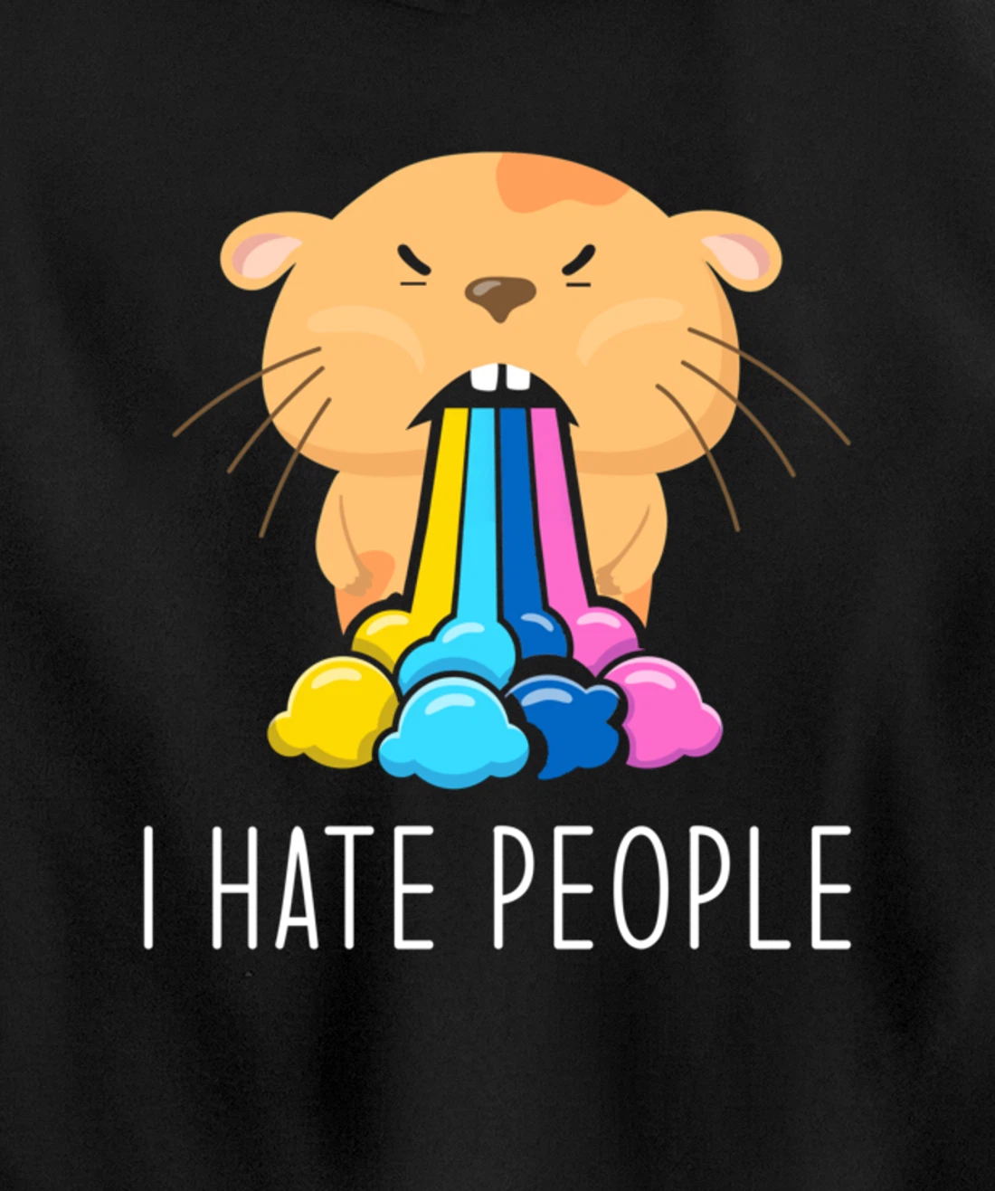 I Hate People Design - I Hate People - Hamster Pullover Hoodie
