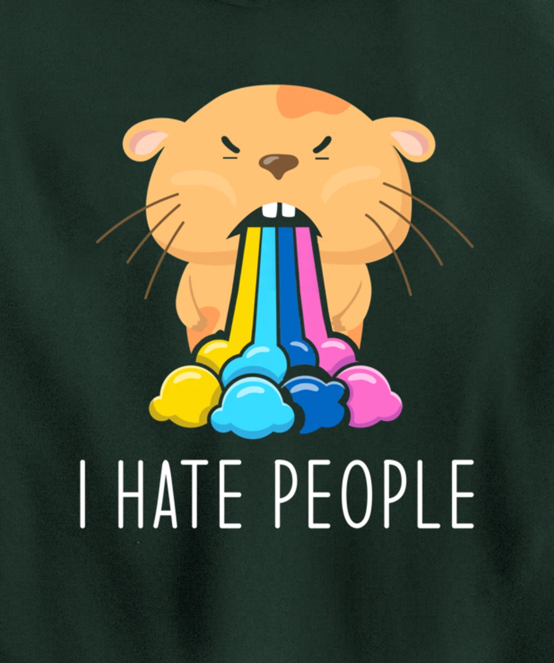 I Hate People Design - I Hate People - Hamster Pullover Hoodie