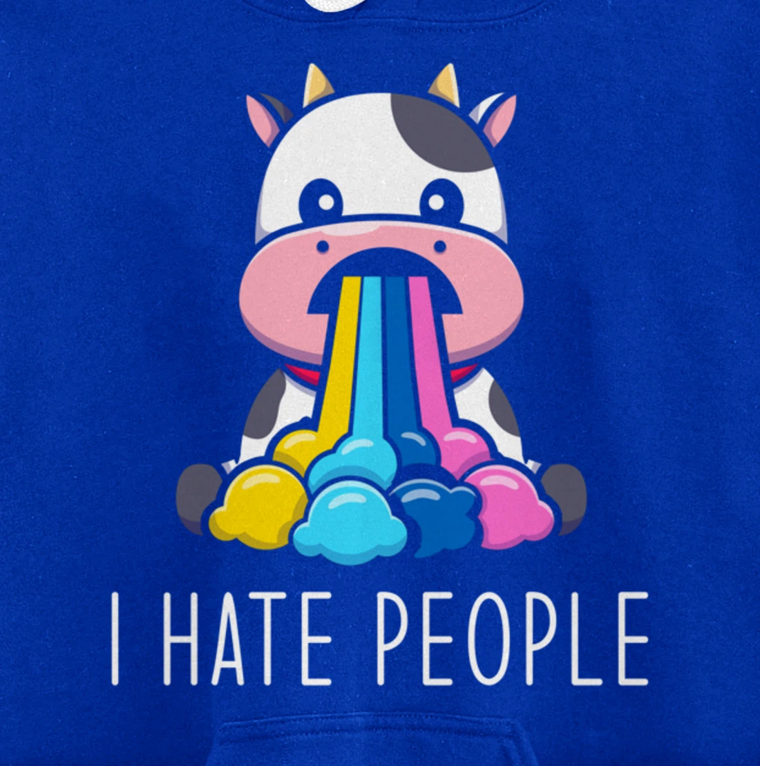 I Hate People Design - I Hate People - funny Cow Pullover Hoodie