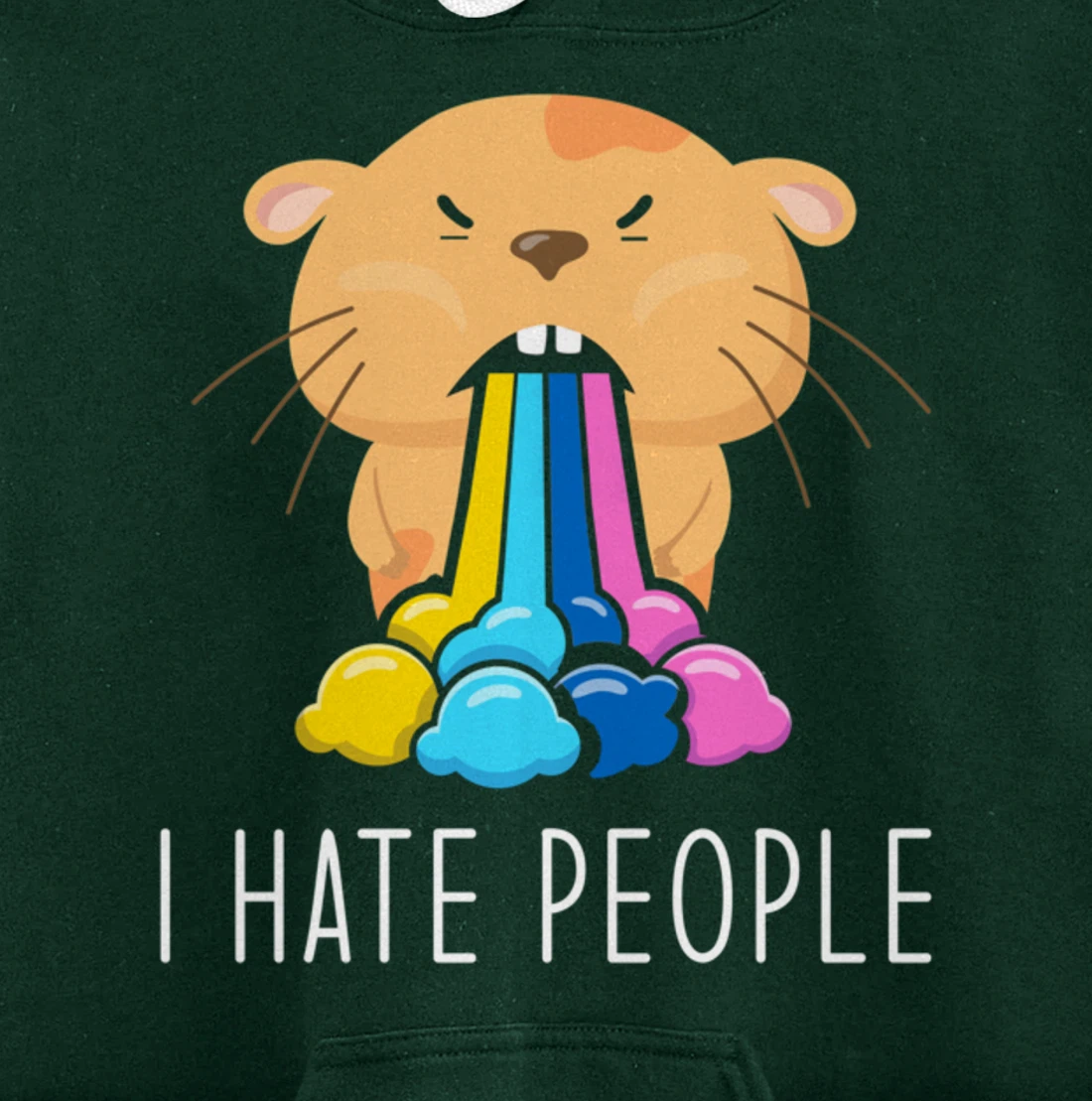 I Hate People Design - I Hate People - Hamster Pullover Hoodie