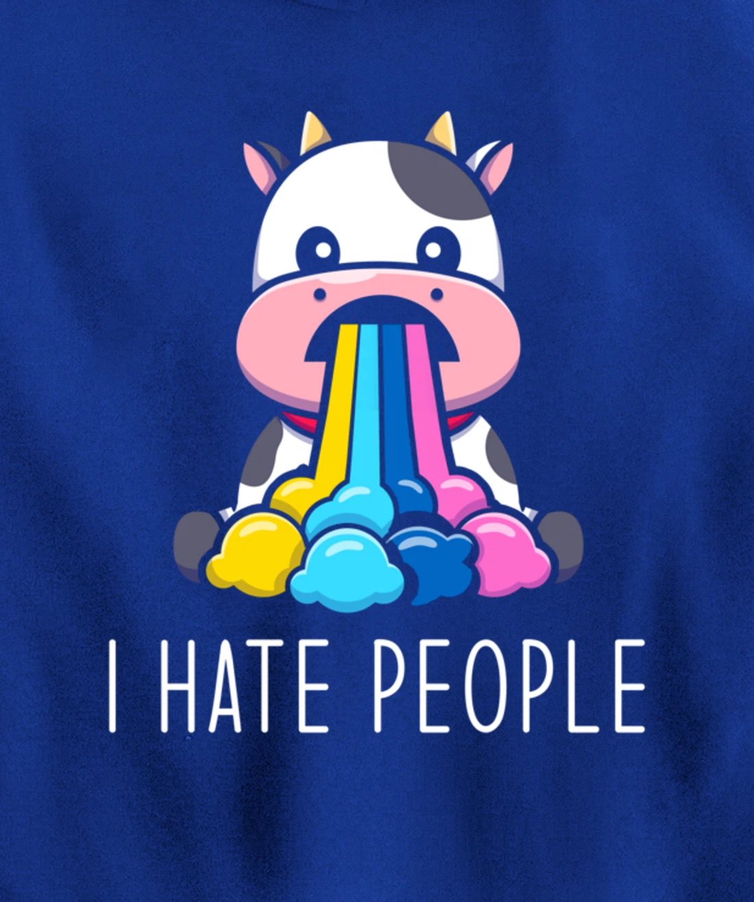 I Hate People Design - I Hate People - funny Cow Pullover Hoodie