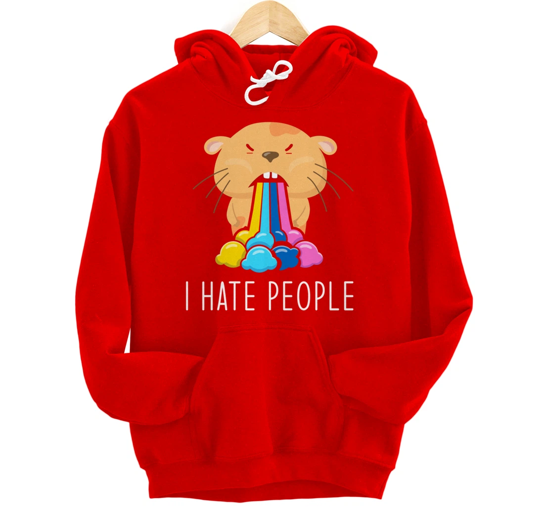 I Hate People Design - I Hate People - Hamster Pullover Hoodie