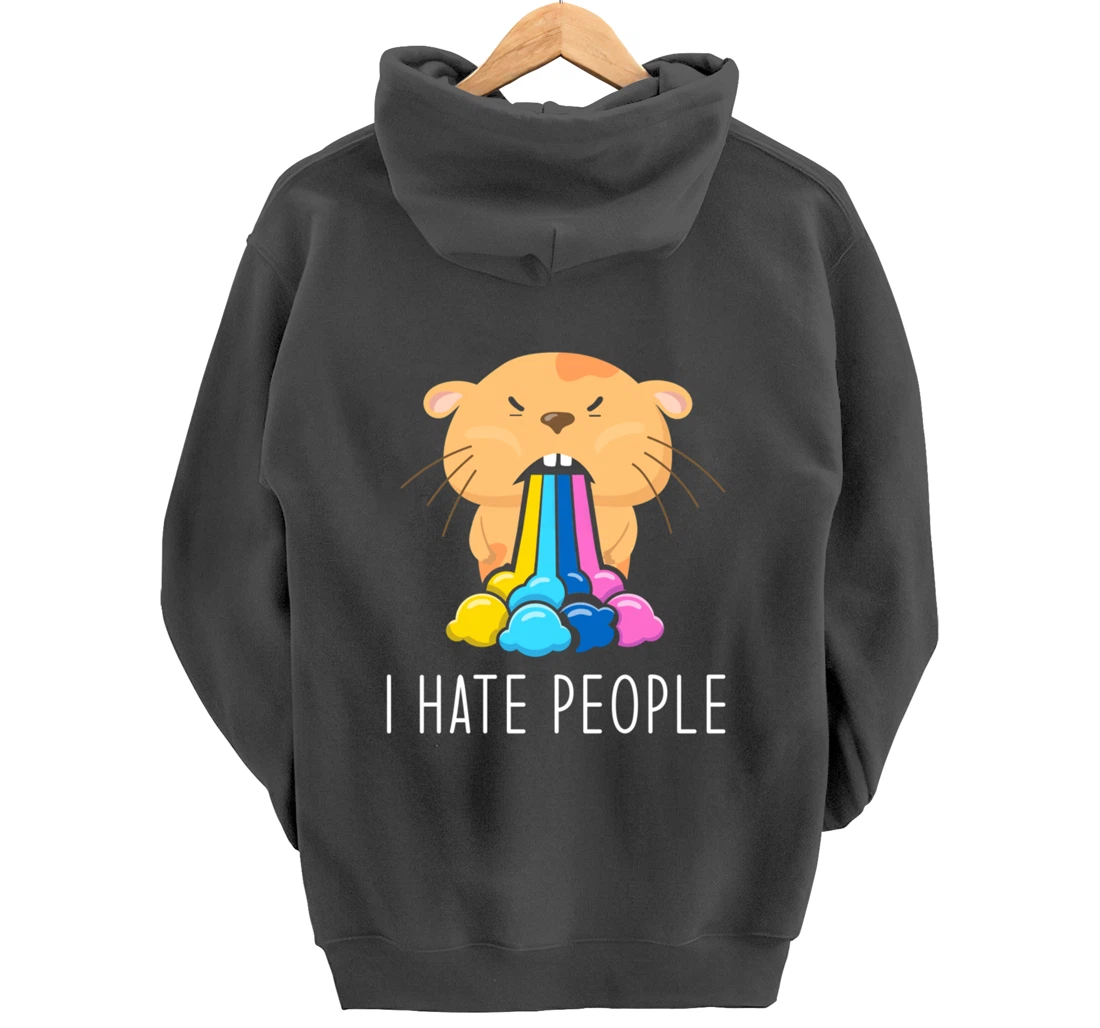 I Hate People Design - I Hate People - Hamster Pullover Hoodie