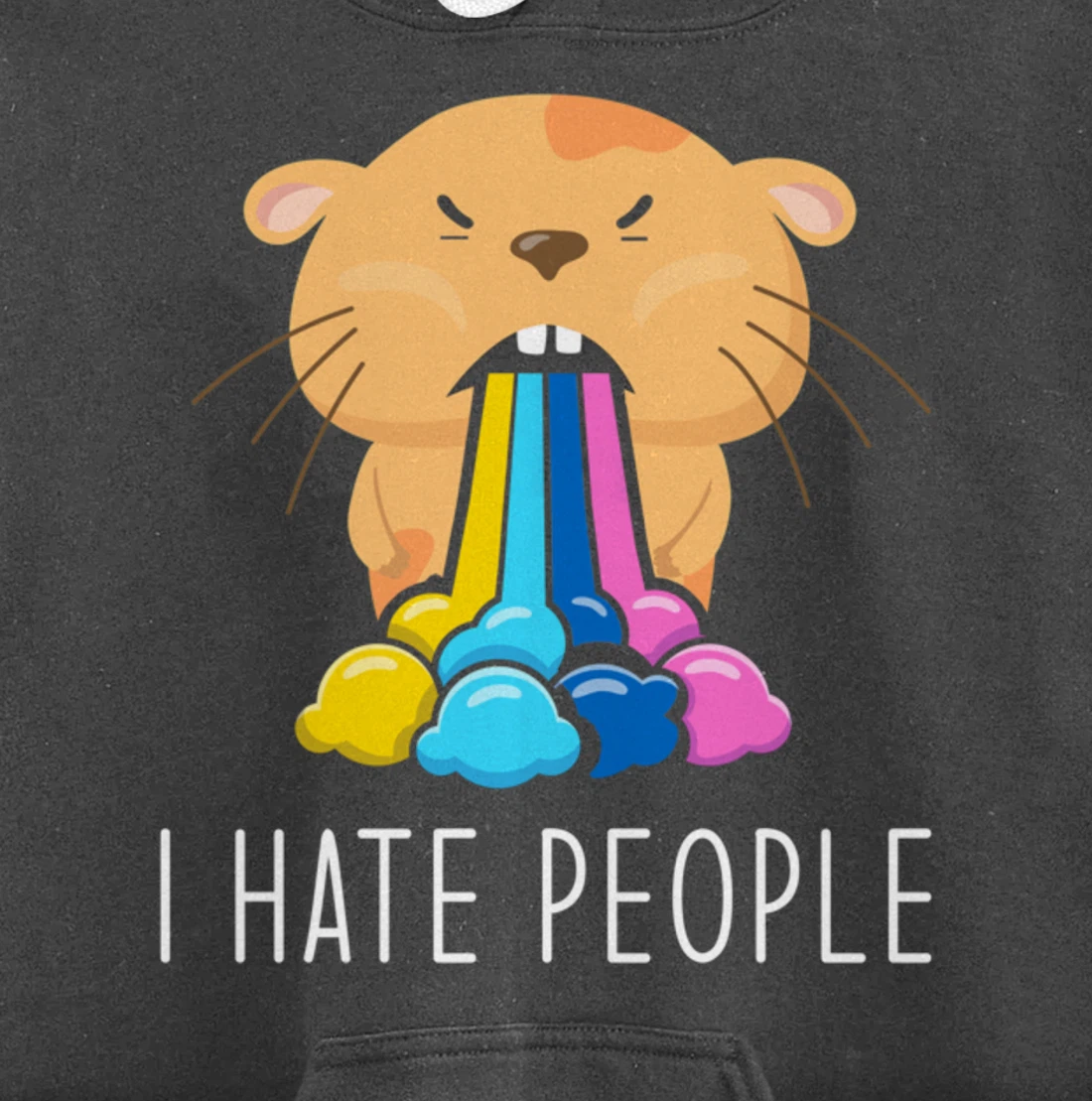 I Hate People Design - I Hate People - Hamster Pullover Hoodie