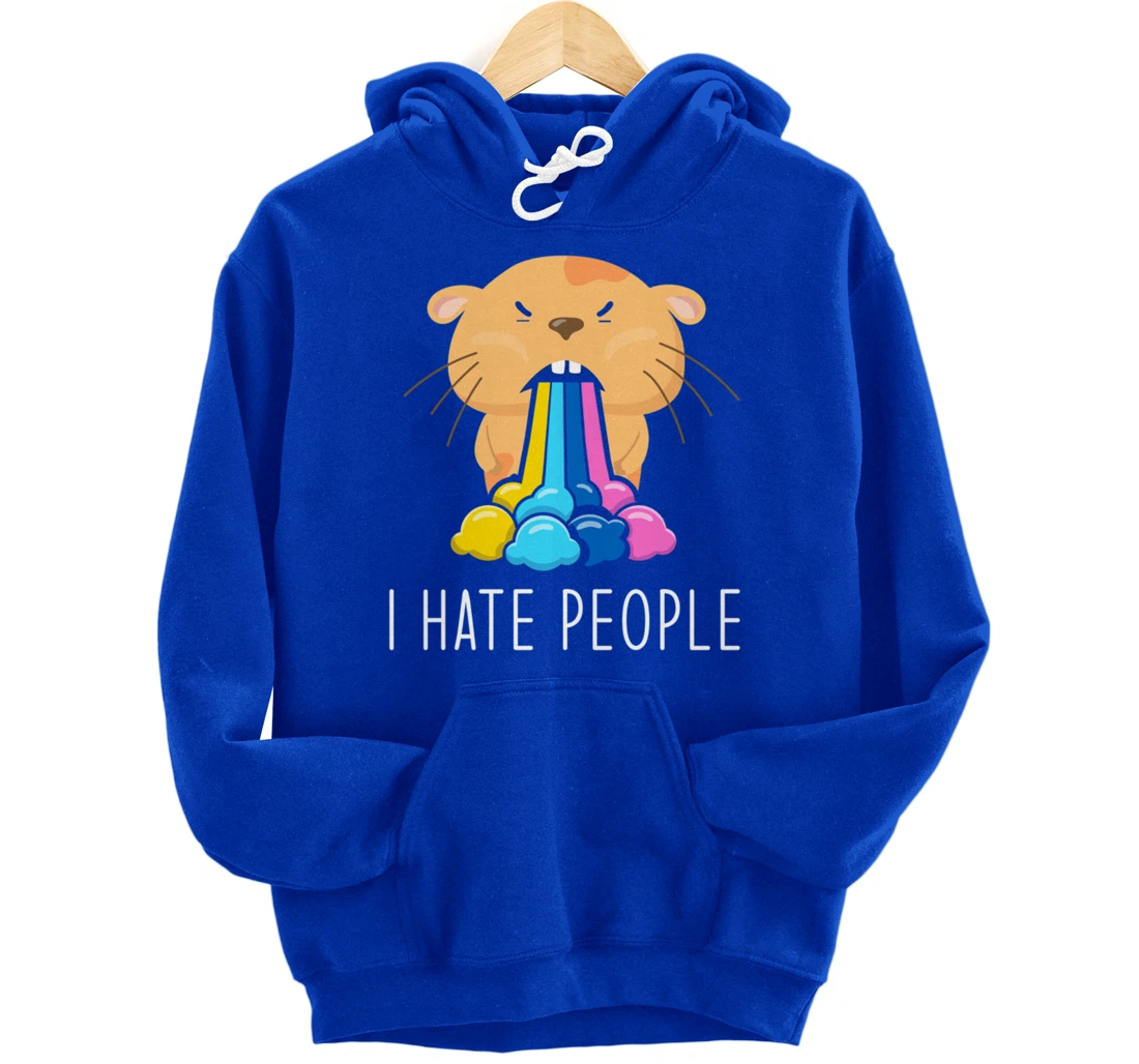 I Hate People Design - I Hate People - Hamster Pullover Hoodie