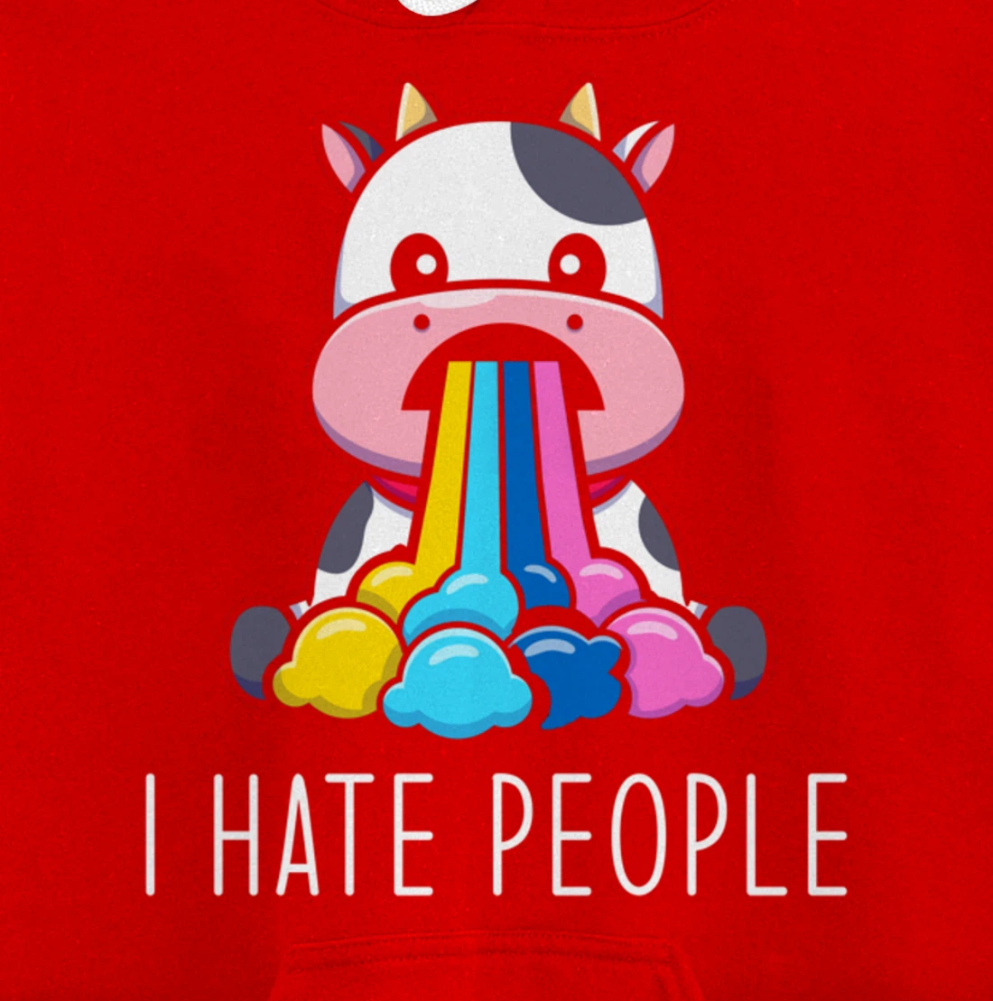 I Hate People Design - I Hate People - funny Cow Pullover Hoodie