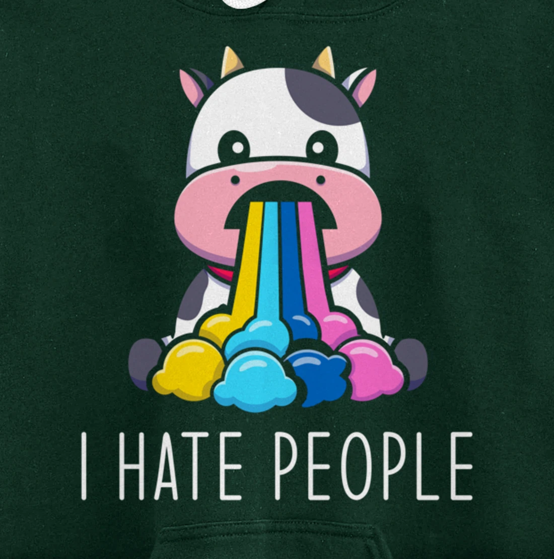 I Hate People Design - I Hate People - funny Cow Pullover Hoodie