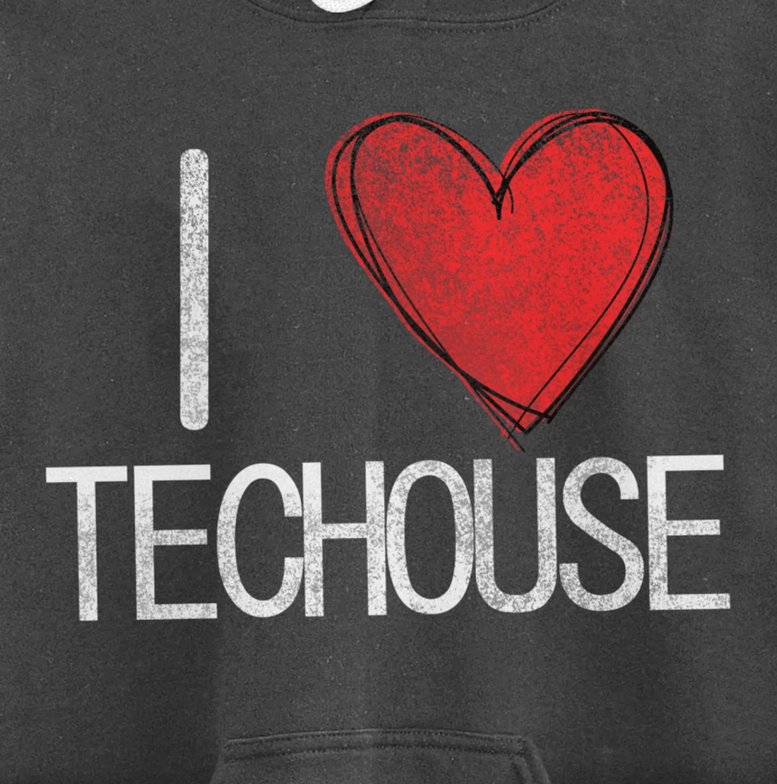 I love techno, techouse, electronic music cool distressed Pullover Hoodie