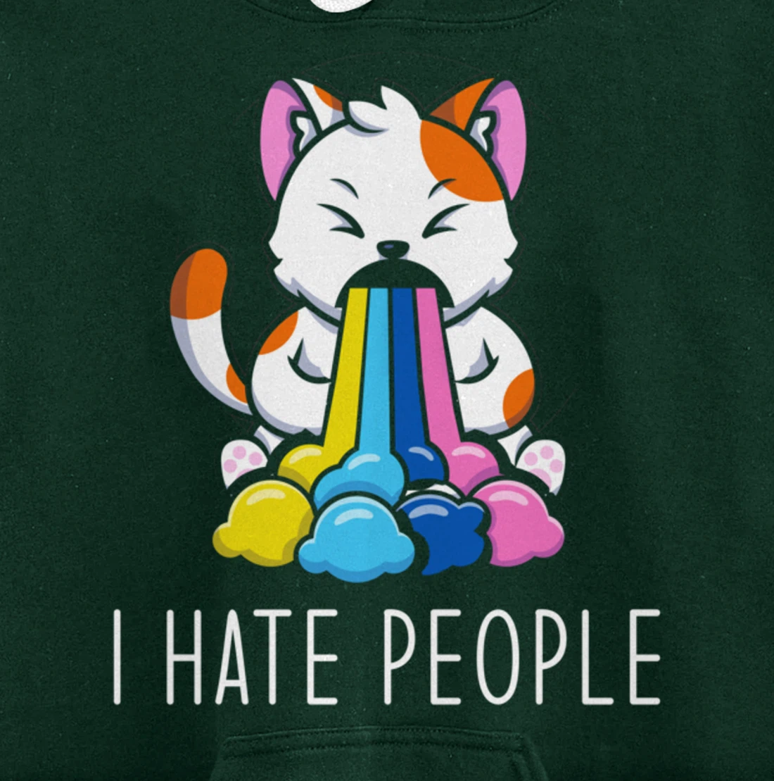 I Hate People Design - I Hate People - funny Cat Pullover Hoodie