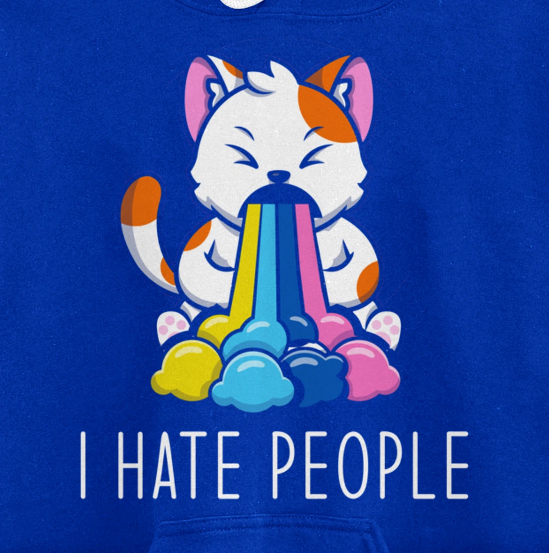 I Hate People Design - I Hate People - funny Cat Pullover Hoodie