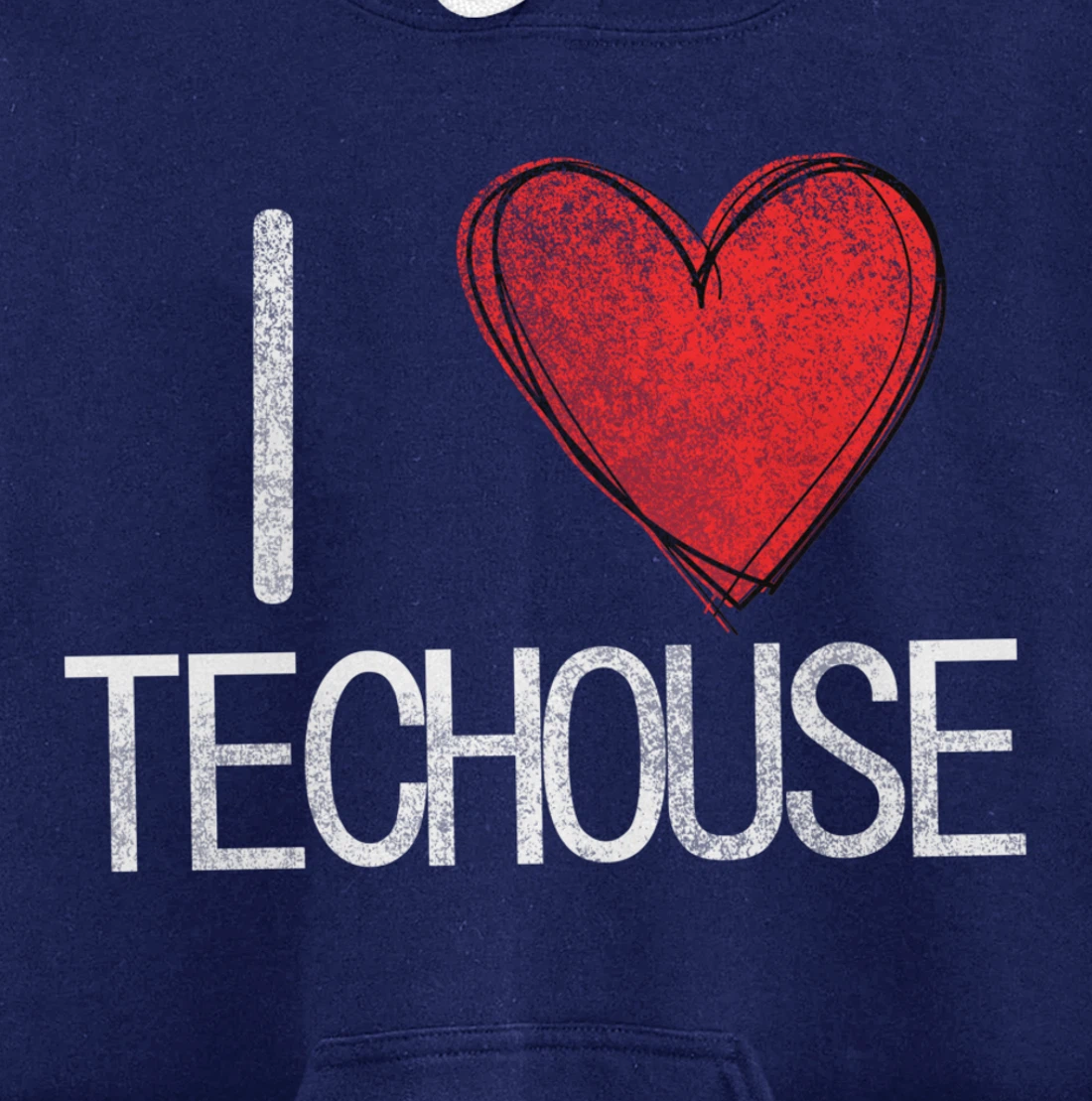 I love techno, techouse, electronic music cool distressed Pullover Hoodie