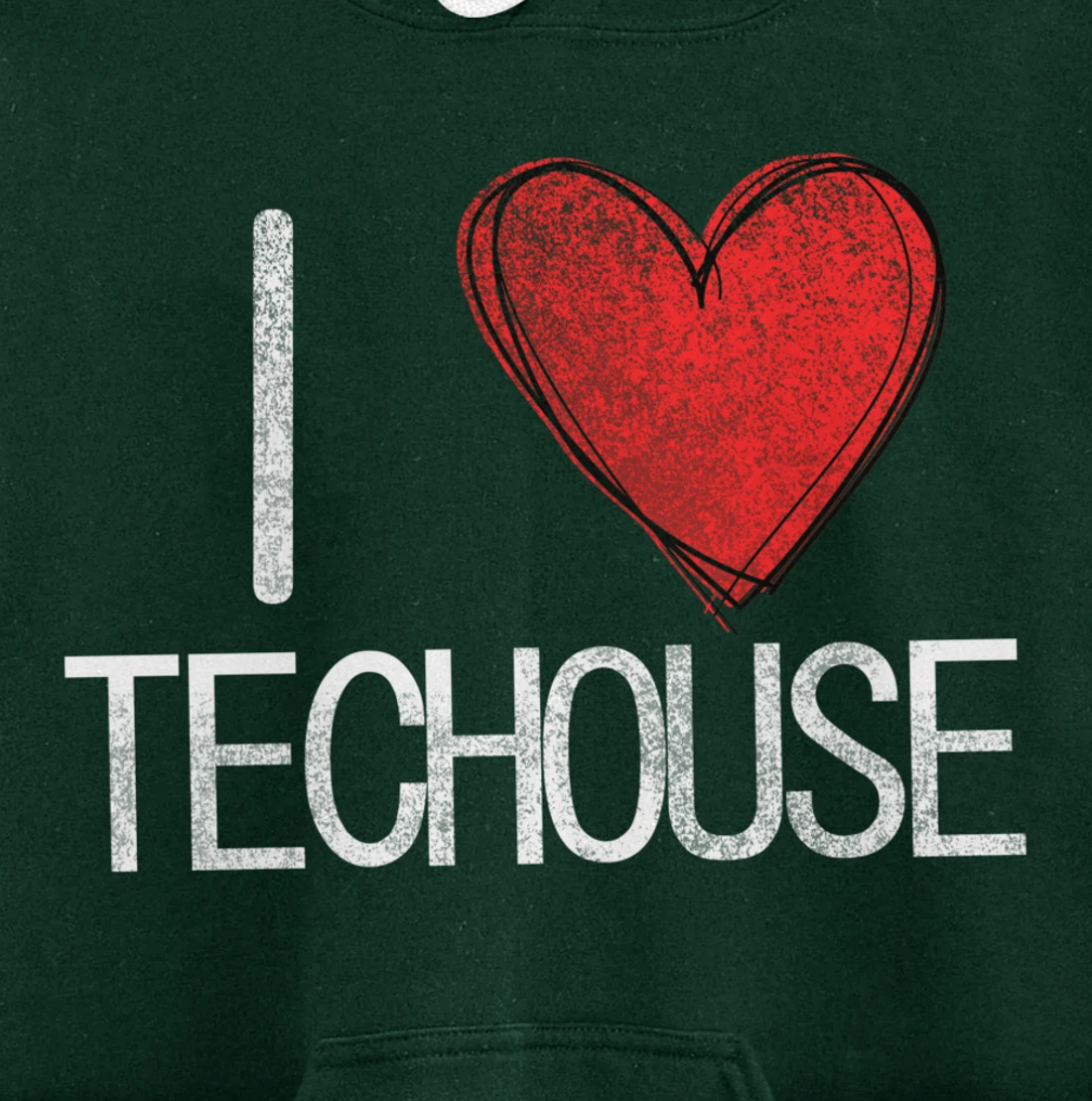 I love techno, techouse, electronic music cool distressed Pullover Hoodie