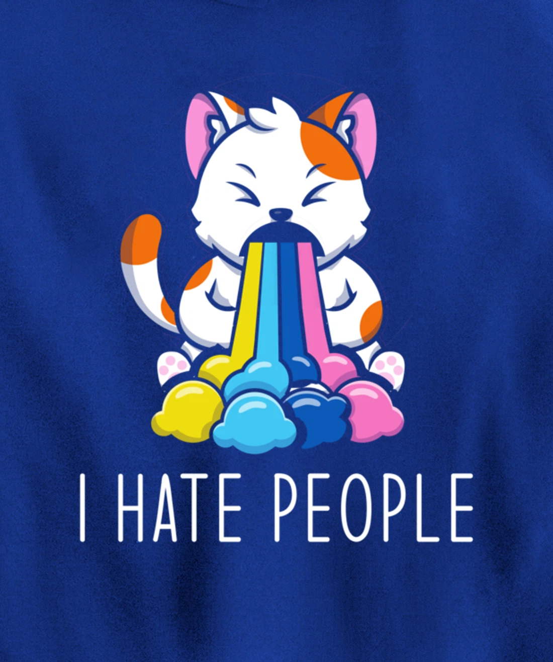 I Hate People Design - I Hate People - funny Cat Pullover Hoodie