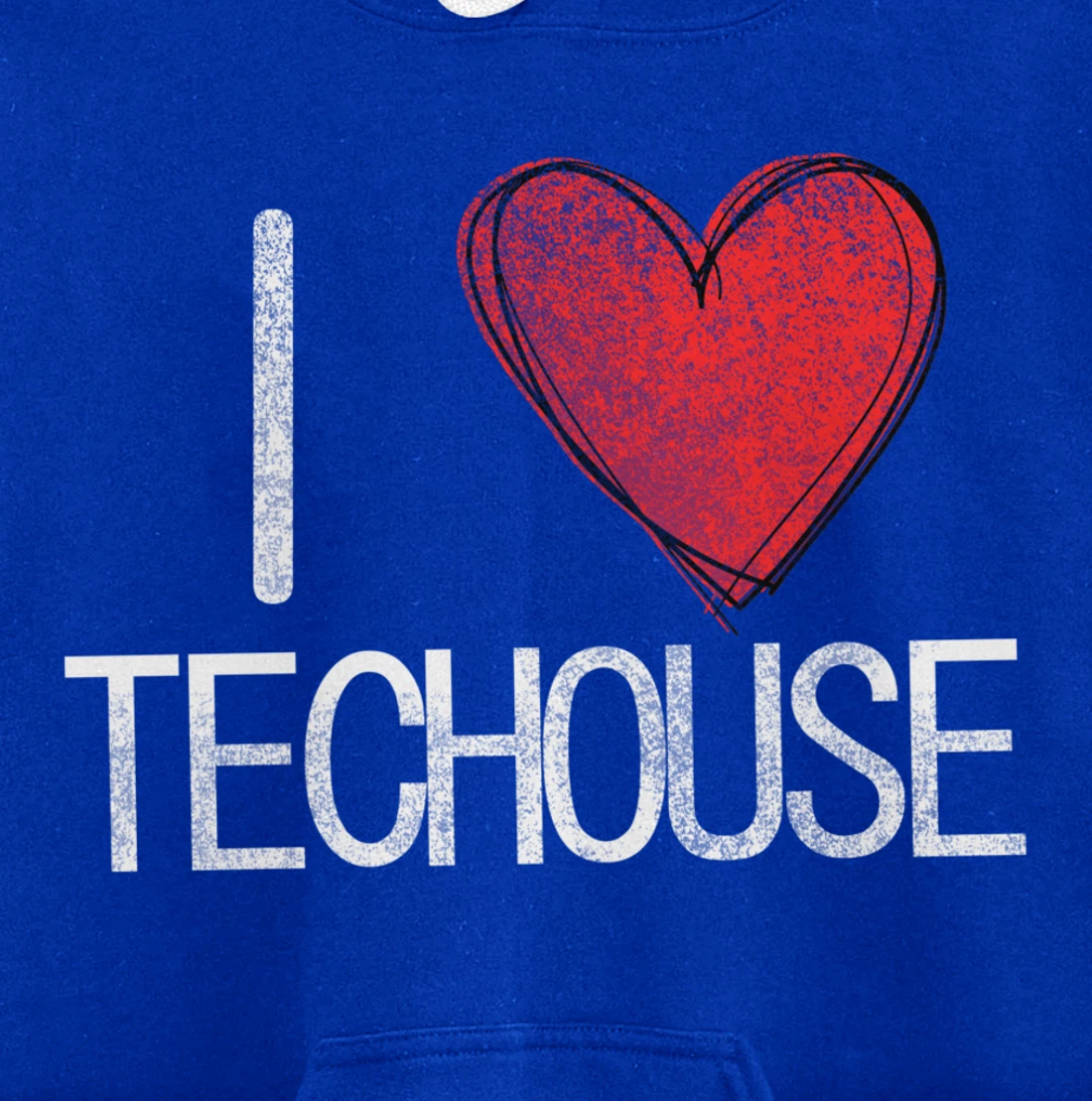 I love techno, techouse, electronic music cool distressed Pullover Hoodie