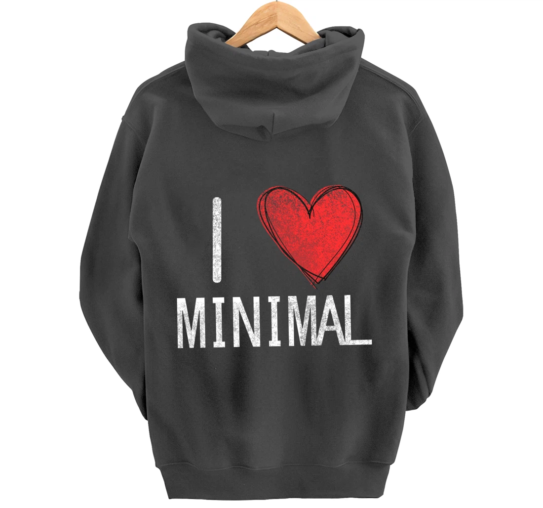I love minimal, techno, electronic music cool distressed Pullover Hoodie