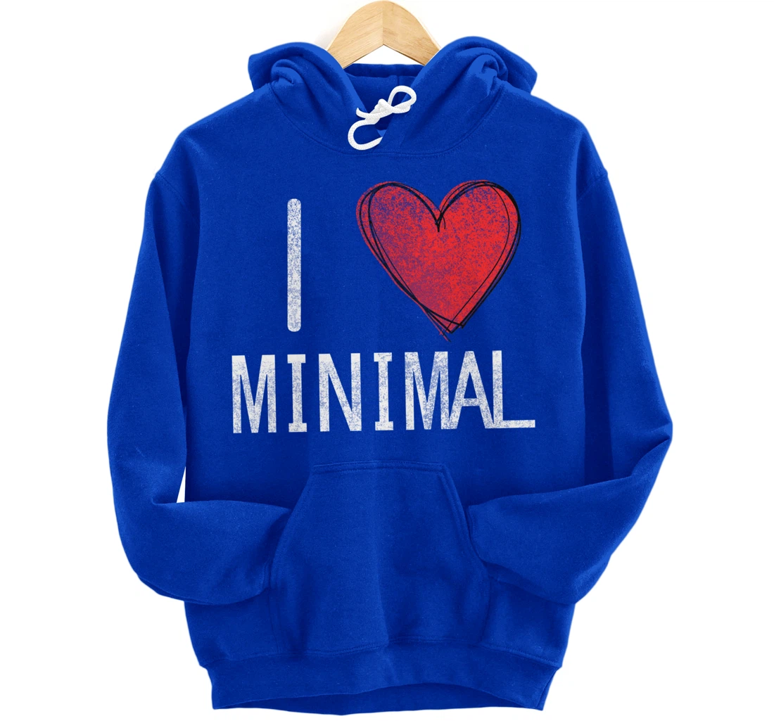 I love minimal, techno, electronic music cool distressed Pullover Hoodie
