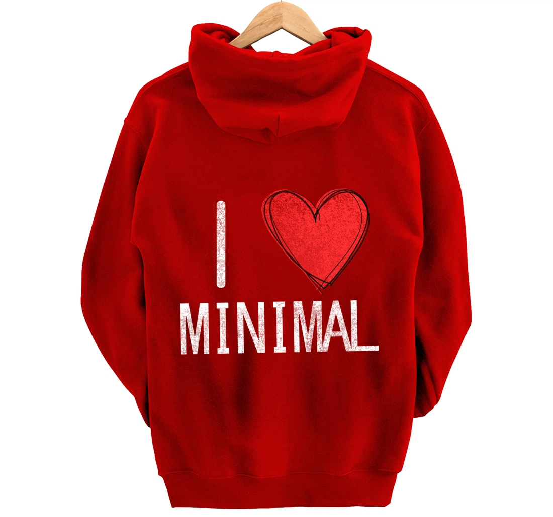 I love minimal, techno, electronic music cool distressed Pullover Hoodie