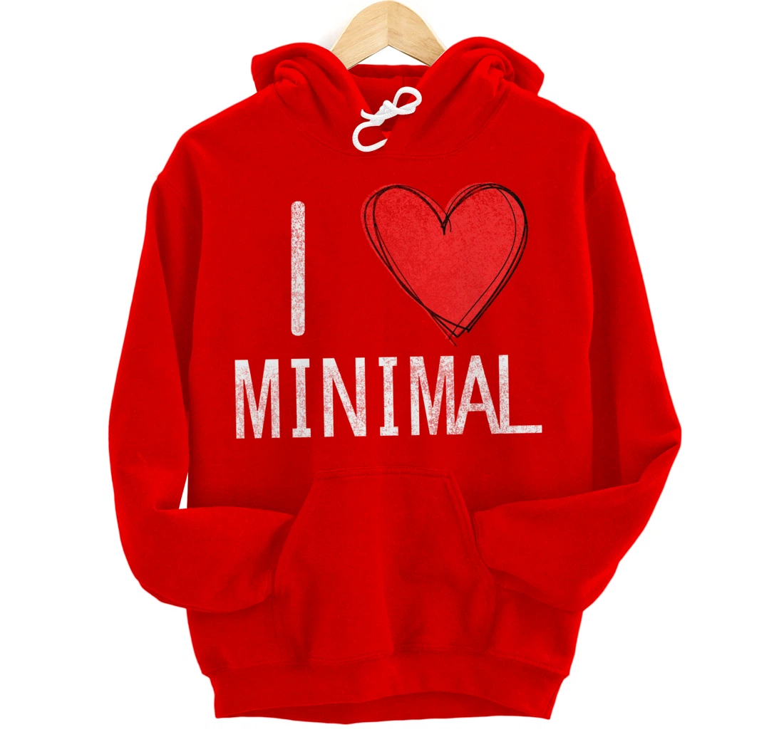 I love minimal, techno, electronic music cool distressed Pullover Hoodie