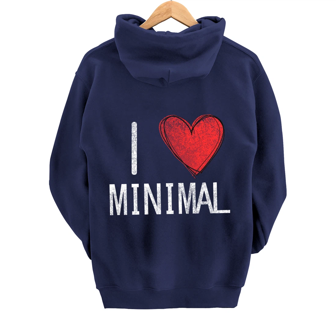 I love minimal, techno, electronic music cool distressed Pullover Hoodie