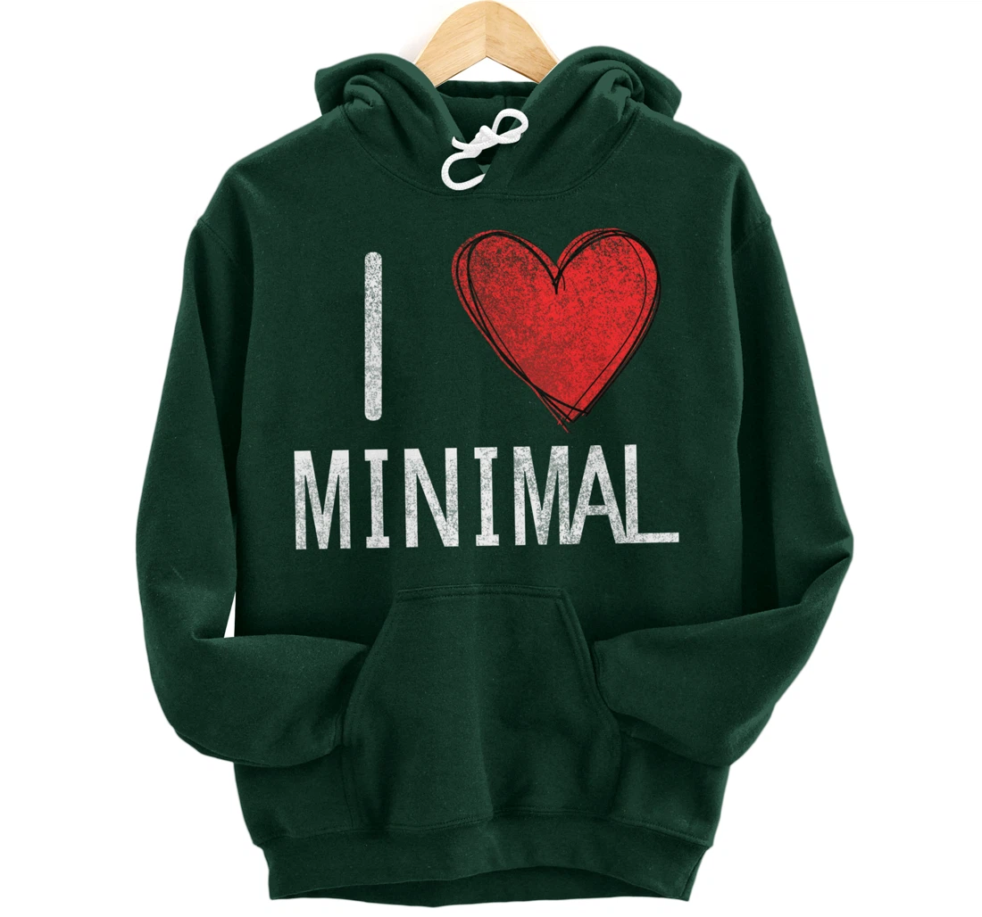 I love minimal, techno, electronic music cool distressed Pullover Hoodie