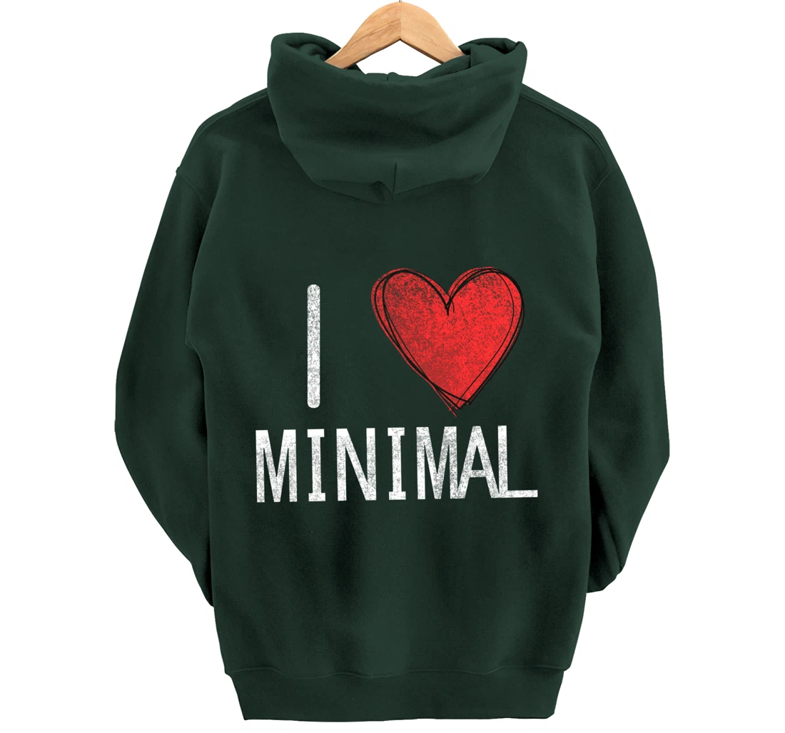 I love minimal, techno, electronic music cool distressed Pullover Hoodie