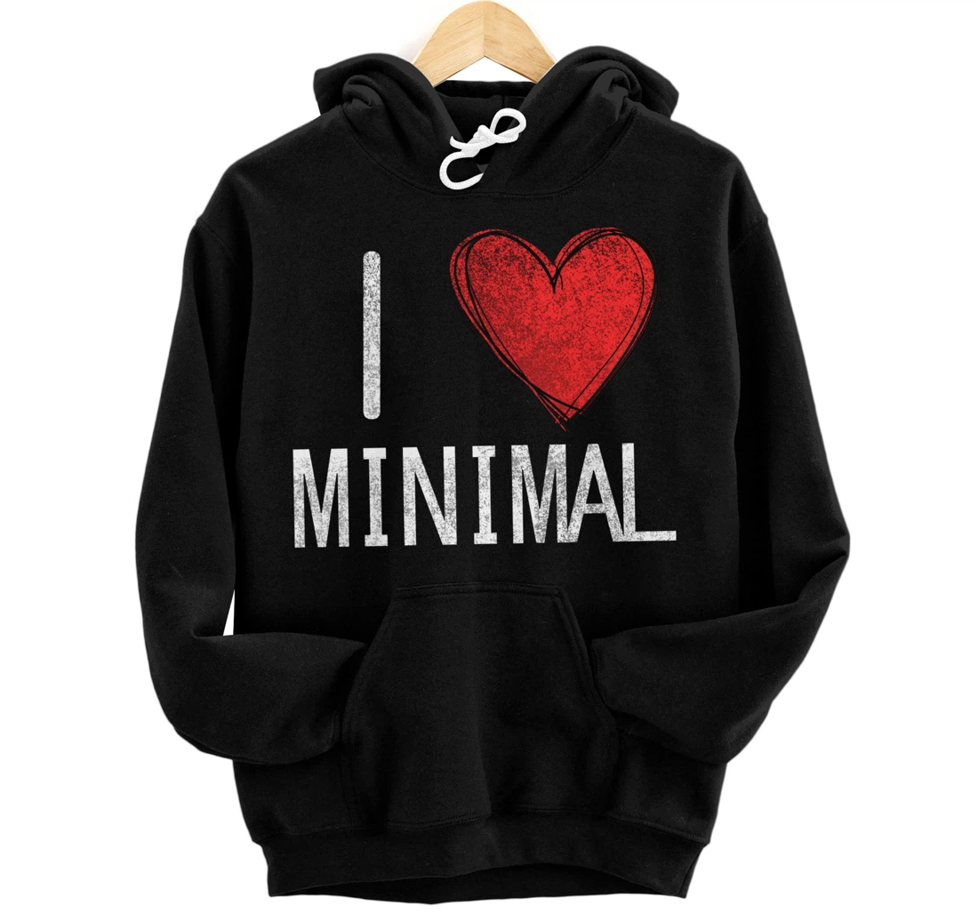 I love minimal, techno, electronic music cool distressed Pullover Hoodie
