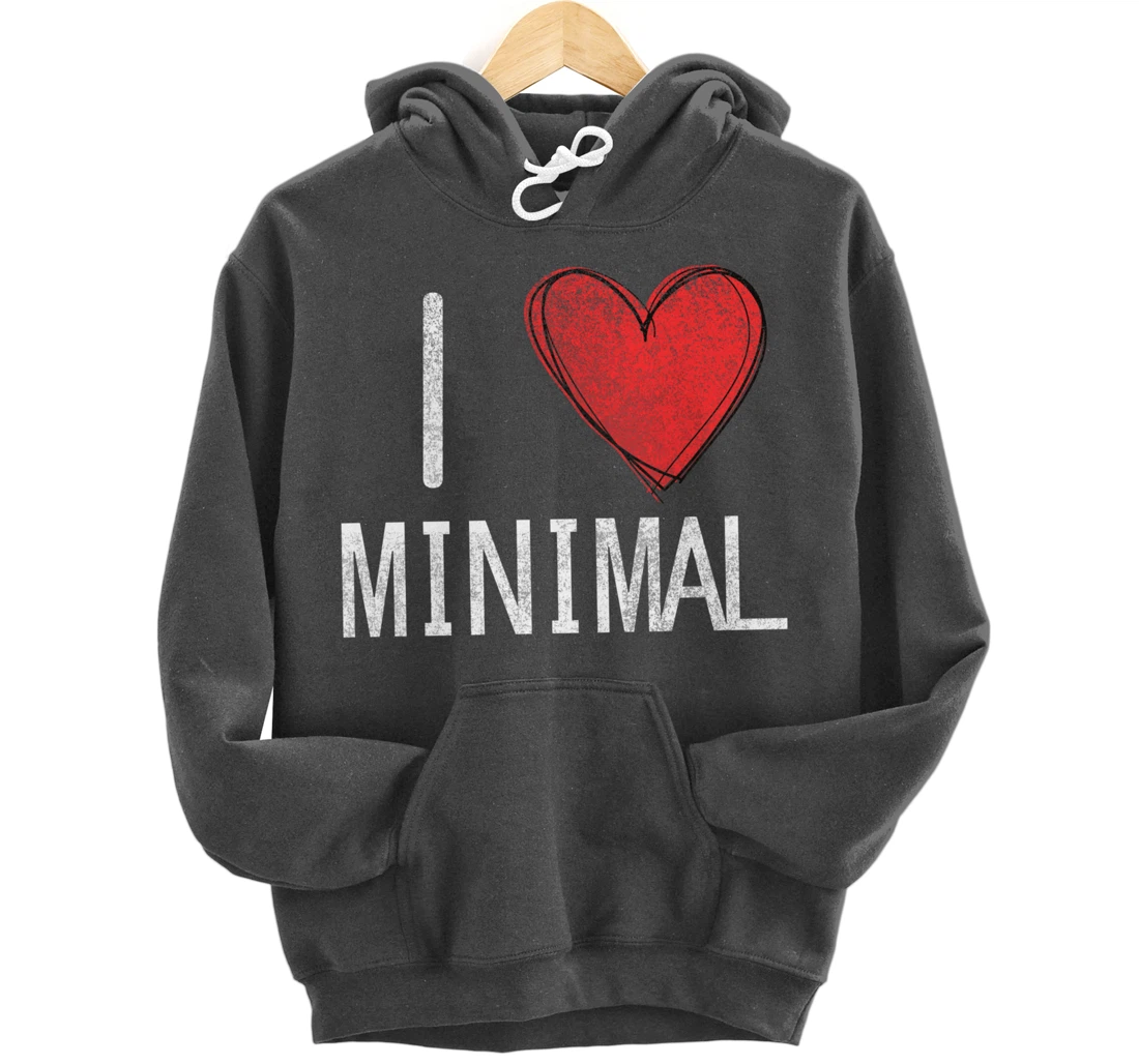 I love minimal, techno, electronic music cool distressed Pullover Hoodie