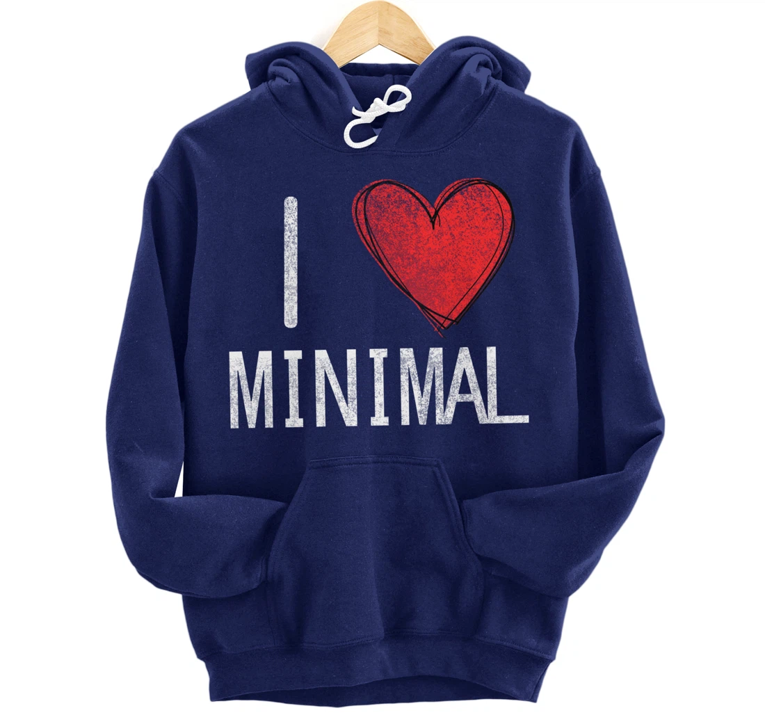 I love minimal, techno, electronic music cool distressed Pullover Hoodie