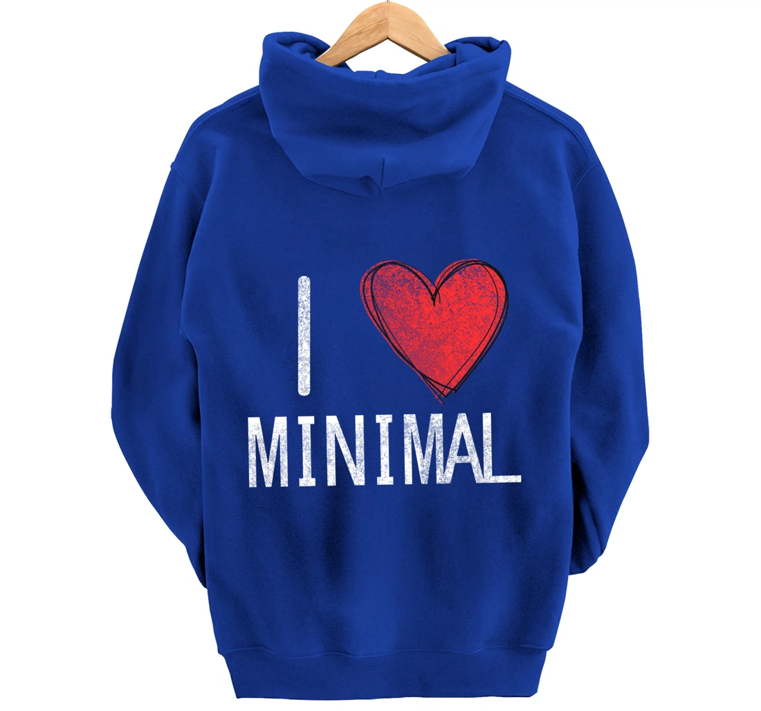 I love minimal, techno, electronic music cool distressed Pullover Hoodie