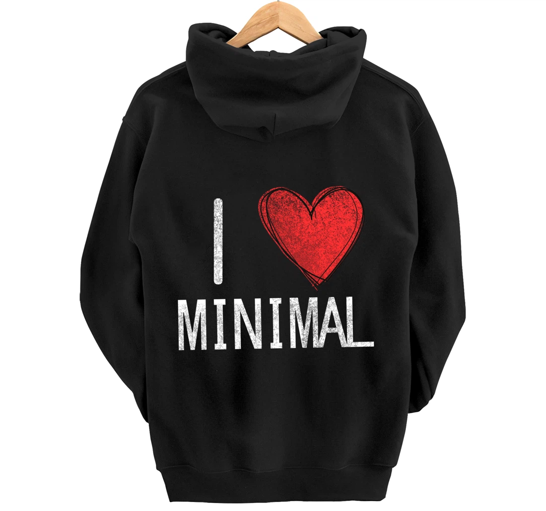 I love minimal, techno, electronic music cool distressed Pullover Hoodie