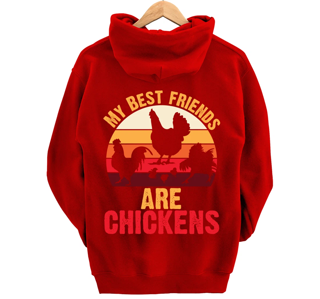 My Best Friends Are Chickens Chicken Retro vintage Chicken Pullover Hoodie