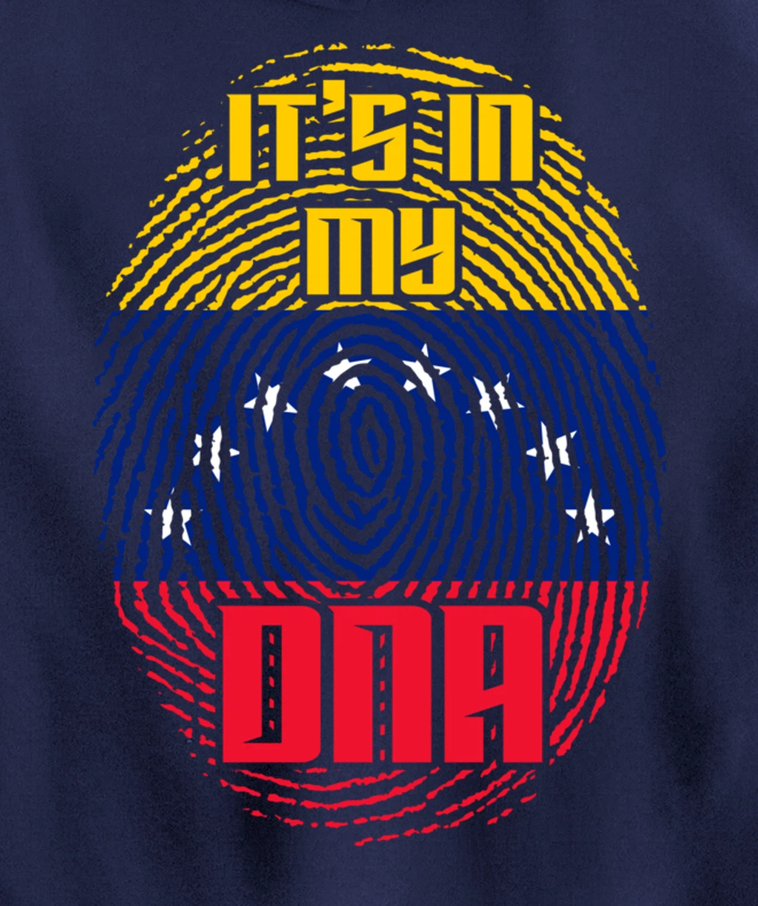 Venezuelan Flag Fingerprint DNA Patriotic Venezuela Pullover Hoodie