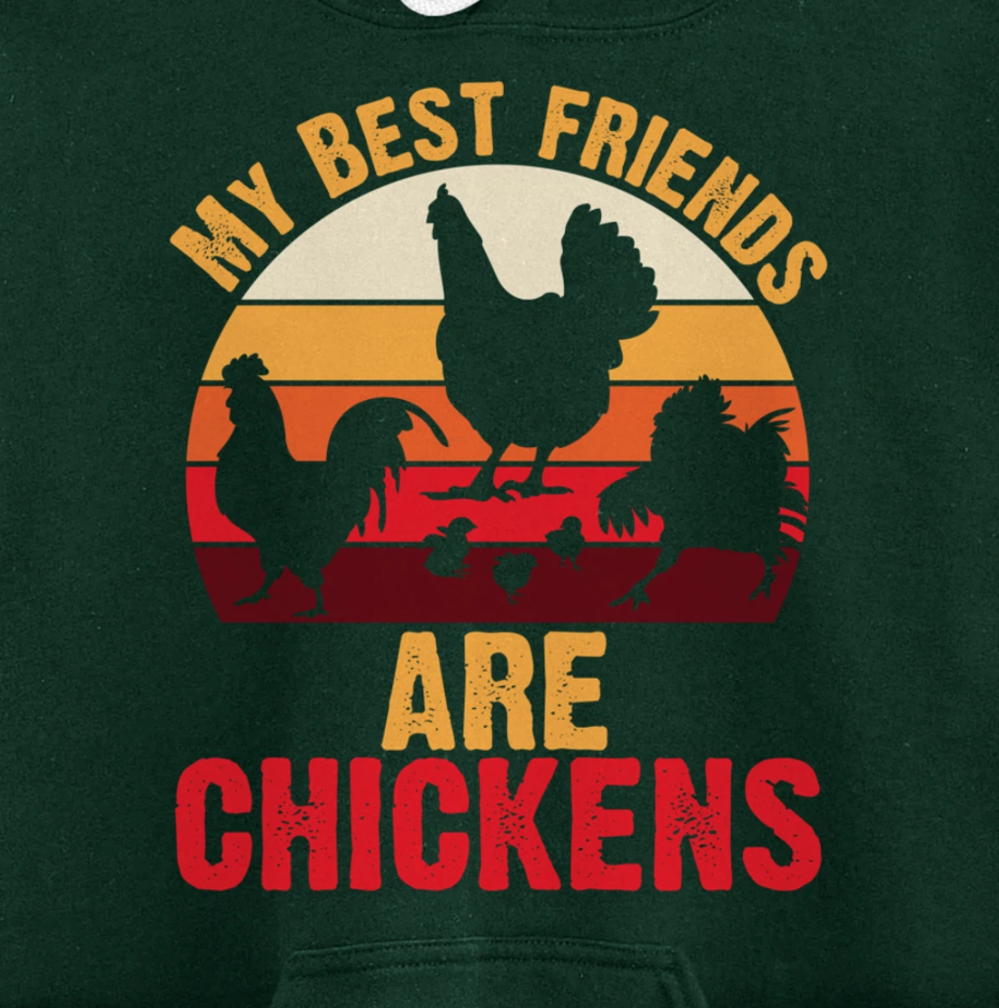 My Best Friends Are Chickens Chicken Retro vintage Chicken Pullover Hoodie