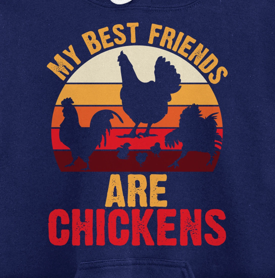 My Best Friends Are Chickens Chicken Retro vintage Chicken Pullover Hoodie