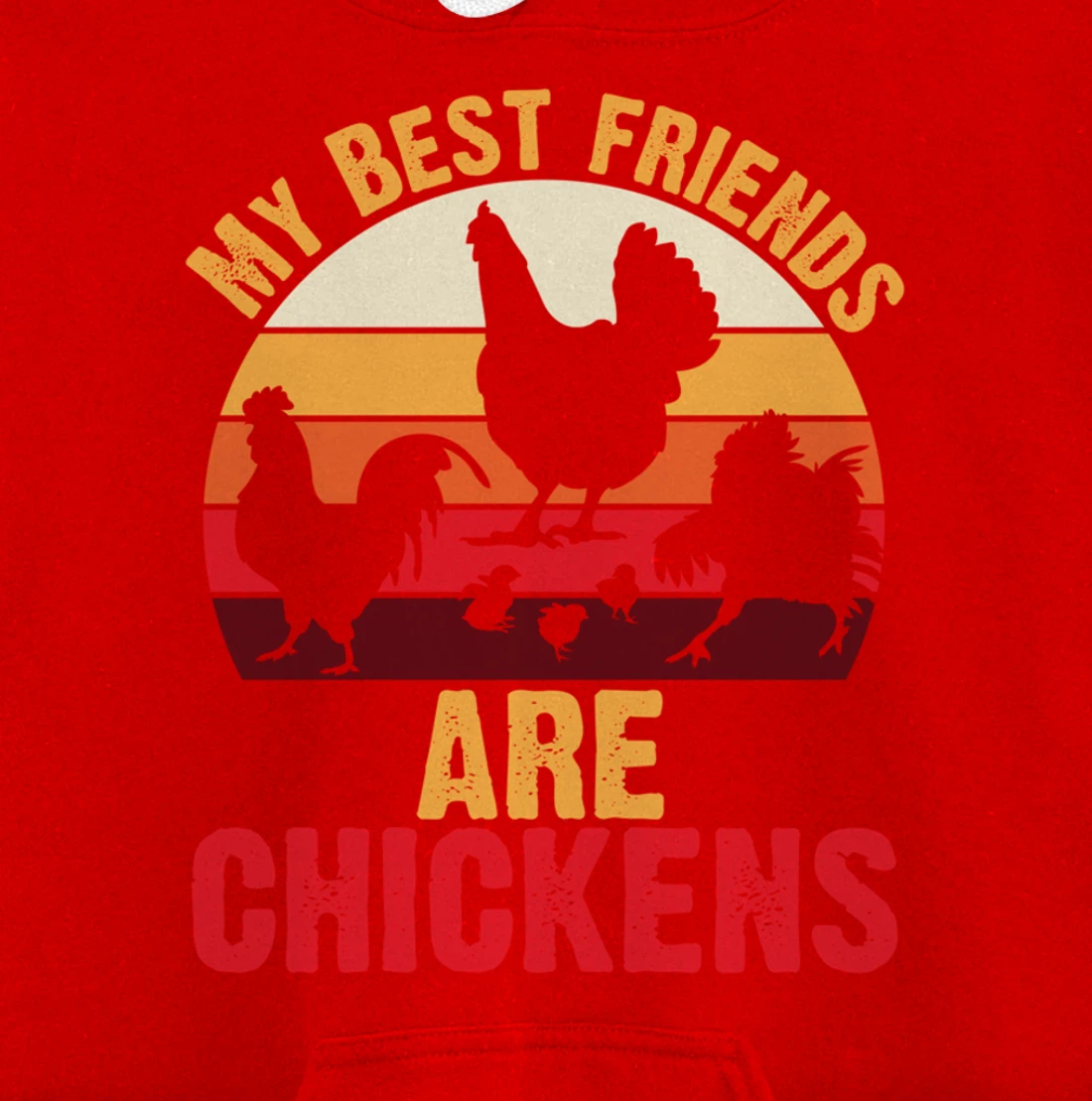 My Best Friends Are Chickens Chicken Retro vintage Chicken Pullover Hoodie