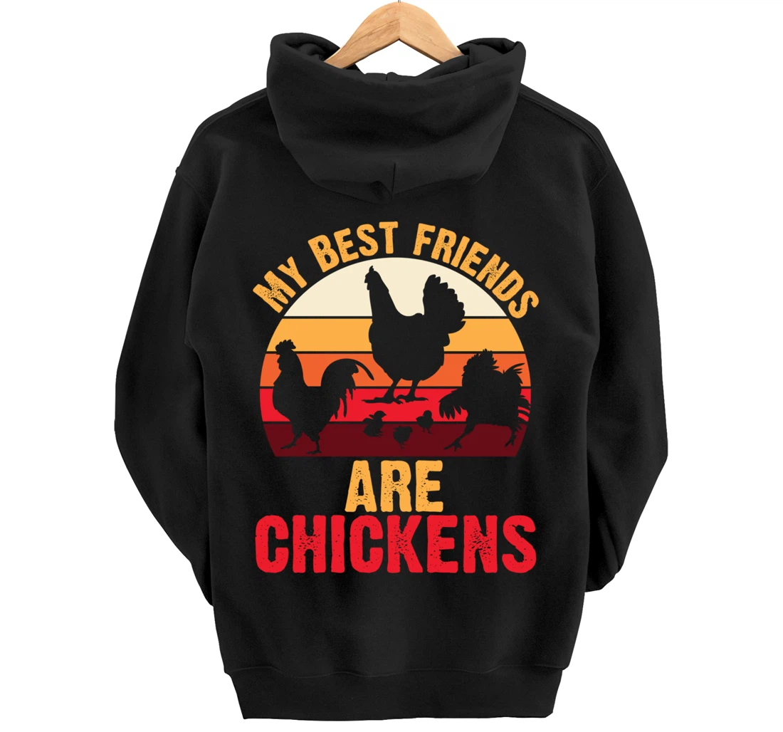 My Best Friends Are Chickens Chicken Retro vintage Chicken Pullover Hoodie