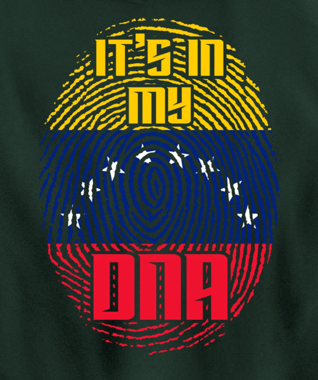 Venezuelan Flag Fingerprint DNA Patriotic Venezuela Pullover Hoodie
