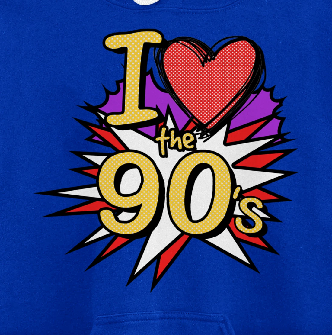 Cool I Love The 90's Nostalgia 90's Nineties Theme Pullover Hoodie