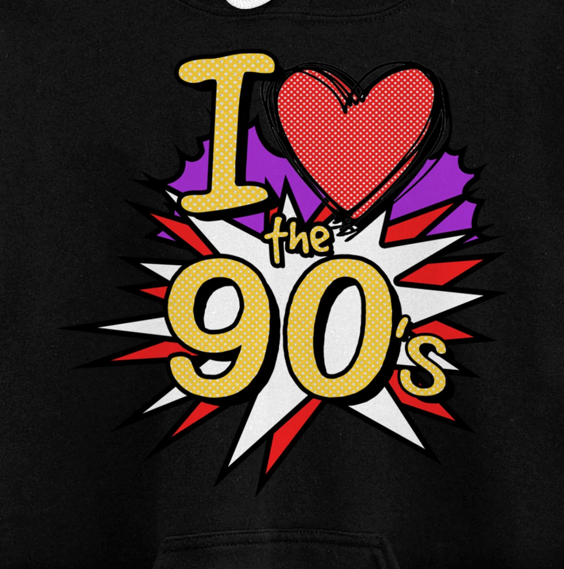 Cool I Love The 90's Nostalgia 90's Nineties Theme Pullover Hoodie