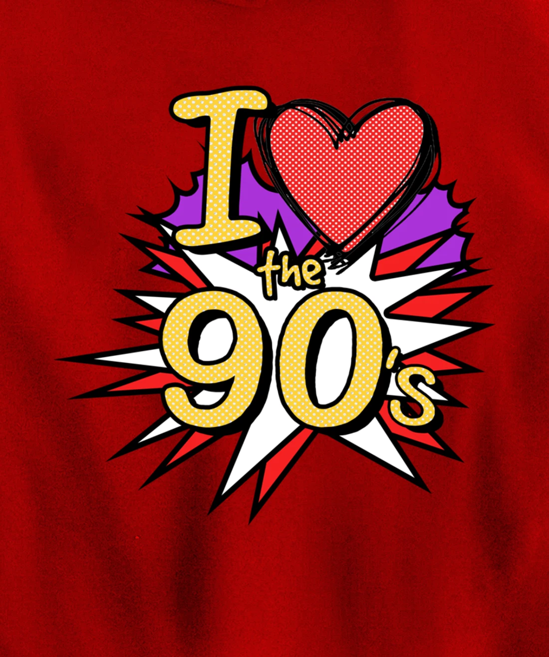 Cool I Love The 90's Nostalgia 90's Nineties Theme Pullover Hoodie