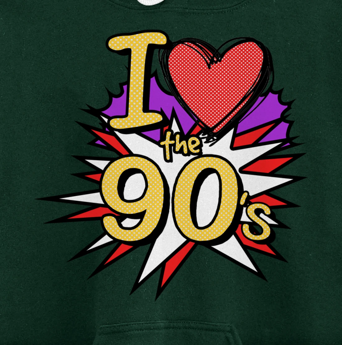 Cool I Love The 90's Nostalgia 90's Nineties Theme Pullover Hoodie