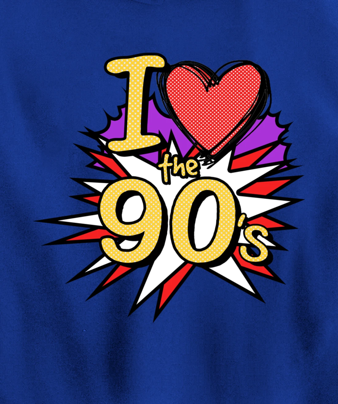 Cool I Love The 90's Nostalgia 90's Nineties Theme Pullover Hoodie