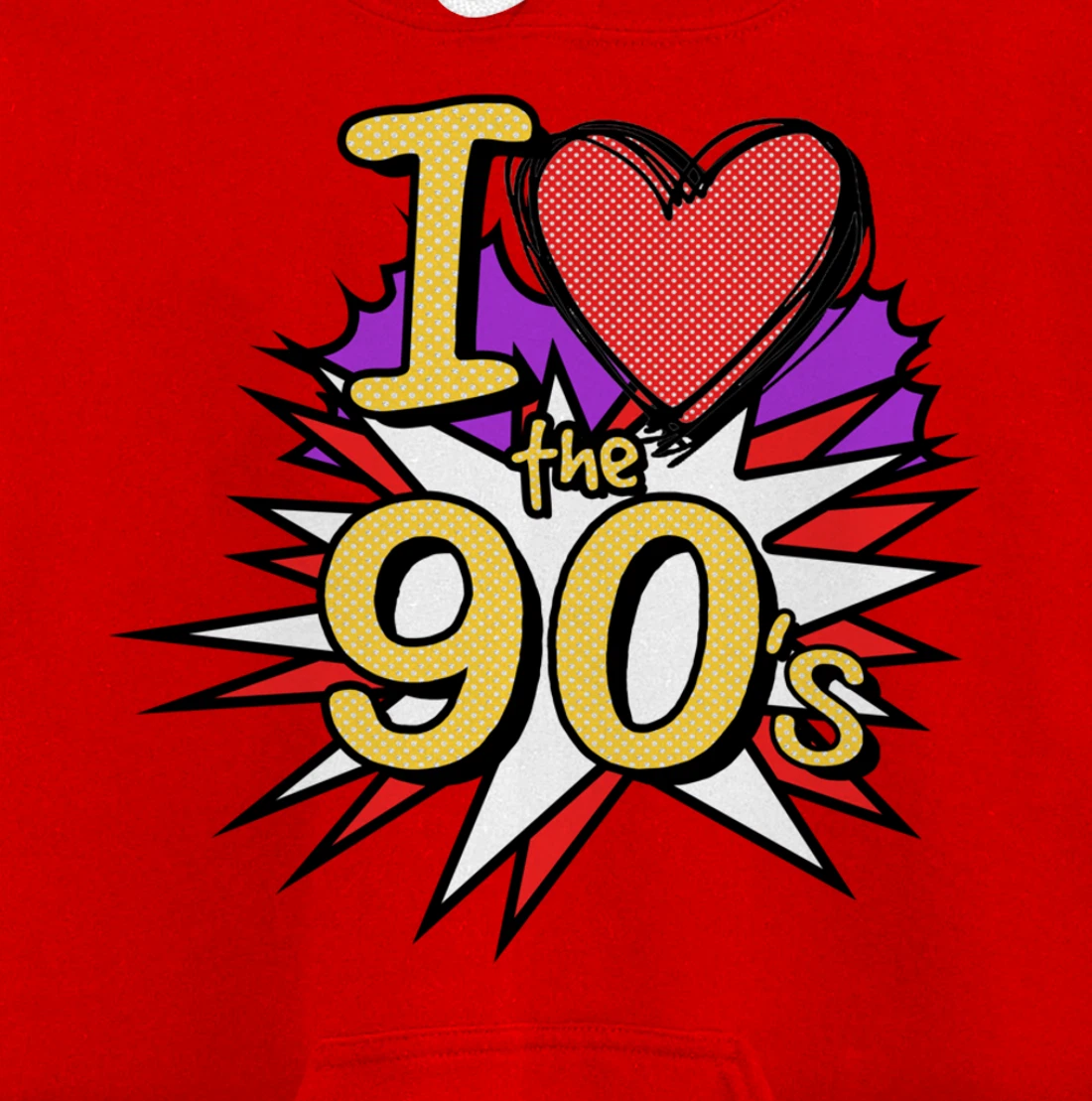 Cool I Love The 90's Nostalgia 90's Nineties Theme Pullover Hoodie