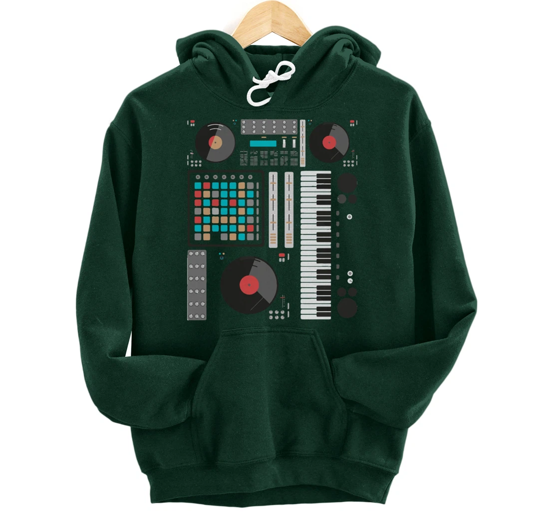 Electronic Music Synthesizer Techno Music For DJ Producer Pullover Hoodie